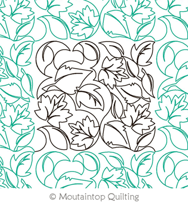 Digital Quilting Design Leaf Tumble with Veins E2E by Mountaintop Quilting Studio.