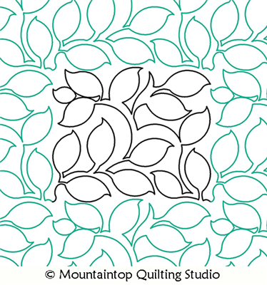 Digital Quilting Design Leafy Vine Open E2E by Mountaintop Quilting Studio.