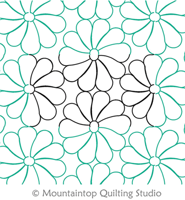 Digital Quilting Design Spring Flower E2E by Mountaintop Quilting Studio.