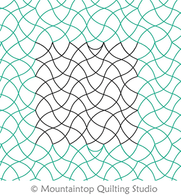 Digital Quilting Design Wavy Line Block by Mountaintop Quilting Studio.