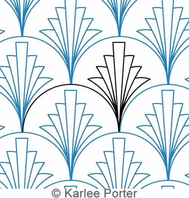 Digital Quilting Design Clamshell Palm by Karlee Porter.