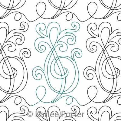 Digital Quilting Design Curly Clef by Karlee Porter.