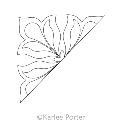 Digitized Longarm Quilting Design Daffodil Corner Motif was designed by Karlee Porter.