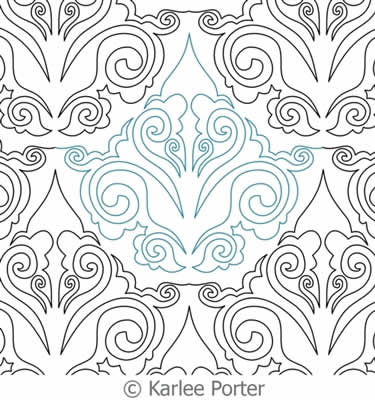 Digital Quilting Design Damask Curl by Karlee Porter.