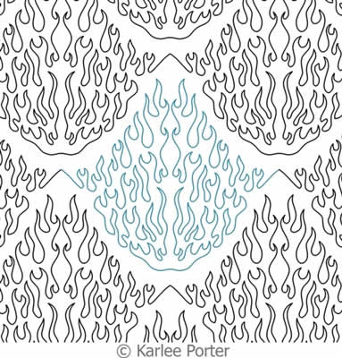 Digital Quilting Design Damask Fire by Karlee Porter.