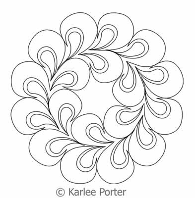 Digital Quilting Design Echo Feather Wreath by Karlee Porter.