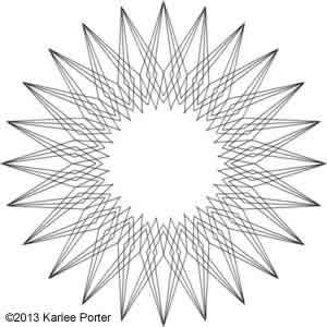 Digital Quilting Design Geometric Flower 17 by Karlee Porter.