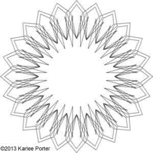 Digital Quilting Design Geometric Flower 9 by Karlee Porter.