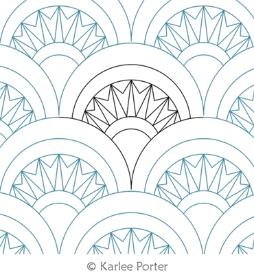 Digitized Longarm Quilting Design Happy As A Clam Accordian was designed by Karlee Porter.