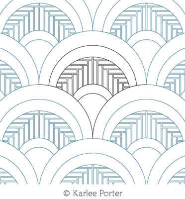 Digitized Longarm Quilting Design Happy As A Clam Brick Lay Dark was designed by Karlee Porter.