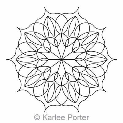 Digital Quilting Design Lotus Block 10 by Karlee Porter.