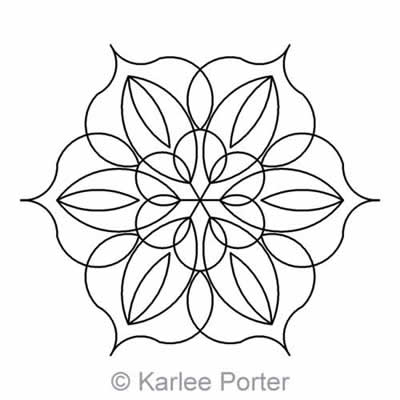 Digital Quilting Design Lotus Block 6 by Karlee Porter.