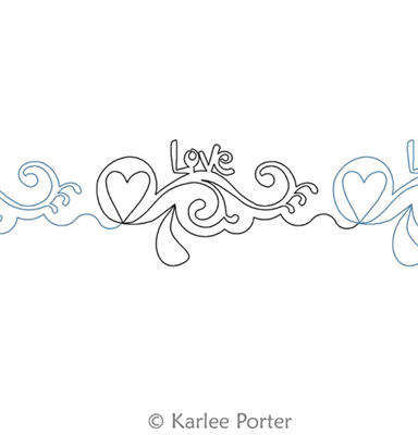 Digital Quilting Design Love Border by Karlee Porter.