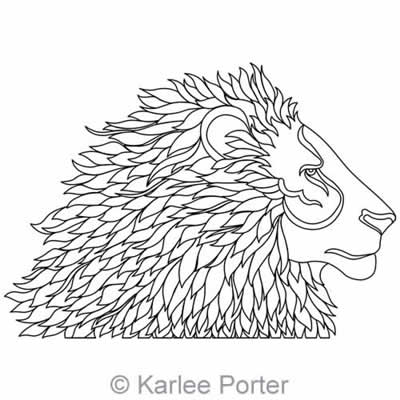 Digital Quilting Design Majestic Lion by Karlee Porter.