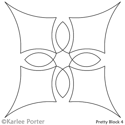 Digitized Longarm Quilting Design Pretty Block 4 was designed by Karlee Porter.