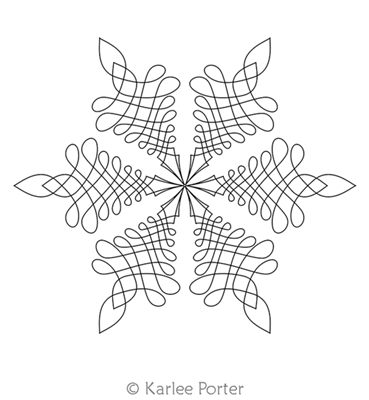 Digital Quilting Design Swooshi Hexagon by Karlee Porter.