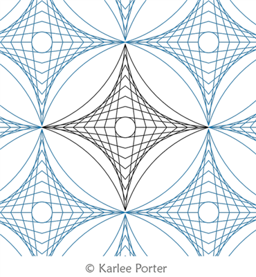 Diamondback Echo by Karlee Porter. This image demonstrates how this computerized pattern will stitch out once loaded on your robotic quilting system. A full page pdf is included with the design download.