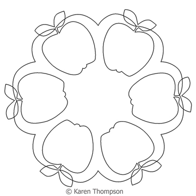 Digital Quilting Design Apple Wreath by Karen Thompson.