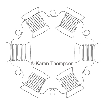 Digital Quilting Design Got Thread? Wreath by Karen Thompson.