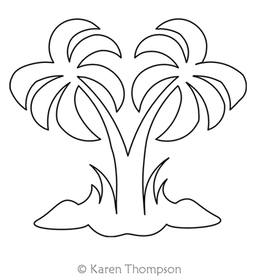 Digital Quilting Design Simple Palm Motif by Karen Thompson.