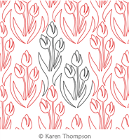 Digital Quilting Design Spring Tulips by Karen Thompson.
