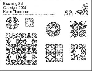 Digital Quilting Design Blooming Set by Karen Thompson.