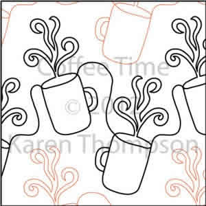 Digital Quilting Design Coffee-Time by Karen Thompson.