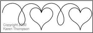 Digital Quilting Design Heart Line Pattern by Karen Thompson.