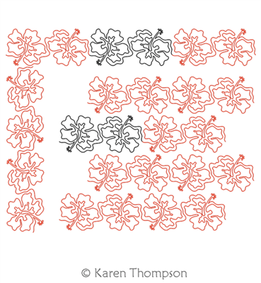 Digital Quilting Design Hibiscus Holiday Border by Karen Thompson.