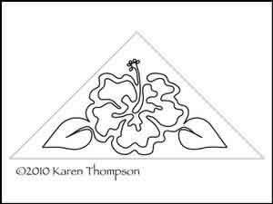 Digital Quilting Design Hibiscus Holiday Triangle by Karen Thompson.
