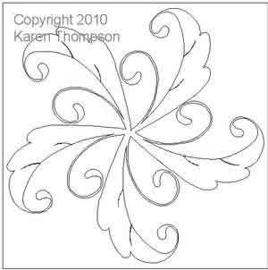 Digital Quilting Design Lacey Daisy Wreath 2 by Karen Thompson.