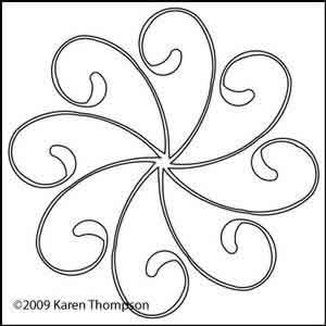 Digital Quilting Design Lacey Daisy Wreath 3 by Karen Thompson.