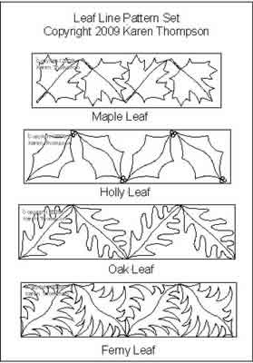 Digital Quilting Design Leaf Line Pattern Set by Karen Thompson.