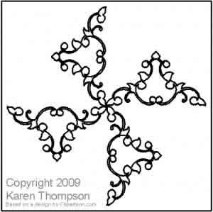 Digital Quilting Design Loganberry Pinwheel by Karen Thompson.