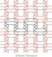 Sound Waves 1 by Karen Thompson. This image demonstrates how this computerized pattern will stitch out once loaded on your robotic quilting system. A full page pdf is included with the design download.