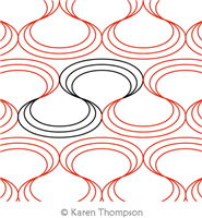 Sound Waves 2 by Karen Thompson. This image demonstrates how this computerized pattern will stitch out once loaded on your robotic quilting system. A full page pdf is included with the design download.