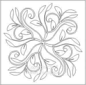 Digital Quilting Design Swirling Leaves by Karen Thompson.