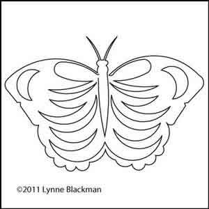 Digital Quilting Design Blue Butterfly by Lynne Blackman.