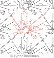 Digital Quilting Design Bowling Strike Panto by Lynne Blackman.