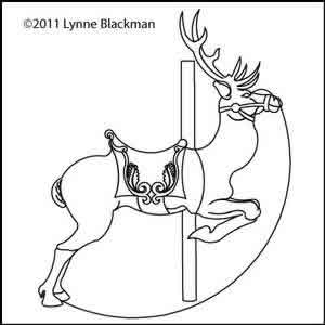 Digital Quilting Design Carousel Deer by Lynne Blackman.