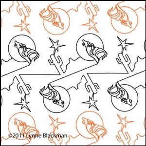 Digital Quilting Design Coyote and Moons by Lynne Blackman.