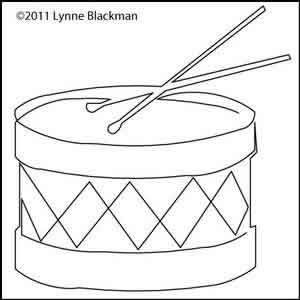 Digital Quilting Design Drum Block by Lynne Blackman.