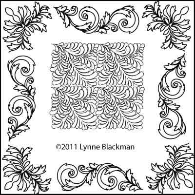 Digital Quilting Design Fern Set by Lynne Blackman.