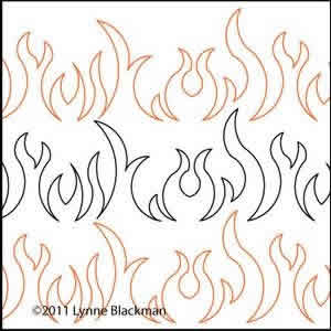 Digital Quilting Design Fire Border by Lynne Blackman.