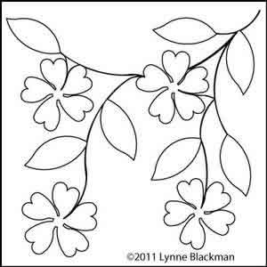 Digital Quilting Design Floral Branch by Lynne Blackman.