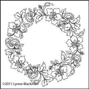 Digital Quilting Design Jacobean Wreath by Lynne Blackman.