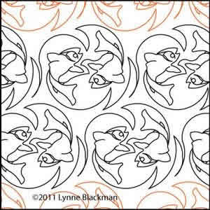 Digital Quilting Design Koi Pond by Lynne Blackman.