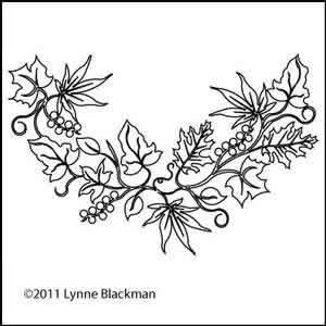 Digital Quilting Design Leaf Wreath 1 Bottom Half by Lynne Blackman.
