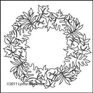 Digital Quilting Design Leaf Wreath 2 by Lynne Blackman.