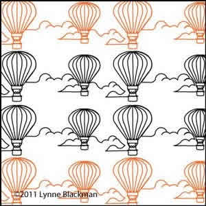 Digital Quilting Design Hot Air Balloon by Lynne Blackman.